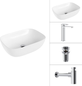 Умывальник Lauter 21493A + Cascade 21СК0655C + сифон 21635CH + дон.клапан 21190CH (хром)