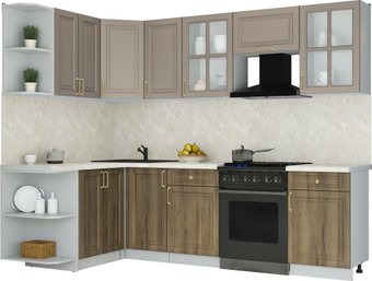 Кухонный модуль Интерлиния Мила Шато 1.5x2.6 LV (луна/дуб вотан/опал светлый)