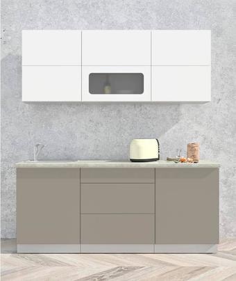 Кухня Интерлиния Мила Матте 1.9 А (белый/луна/опал светлый)