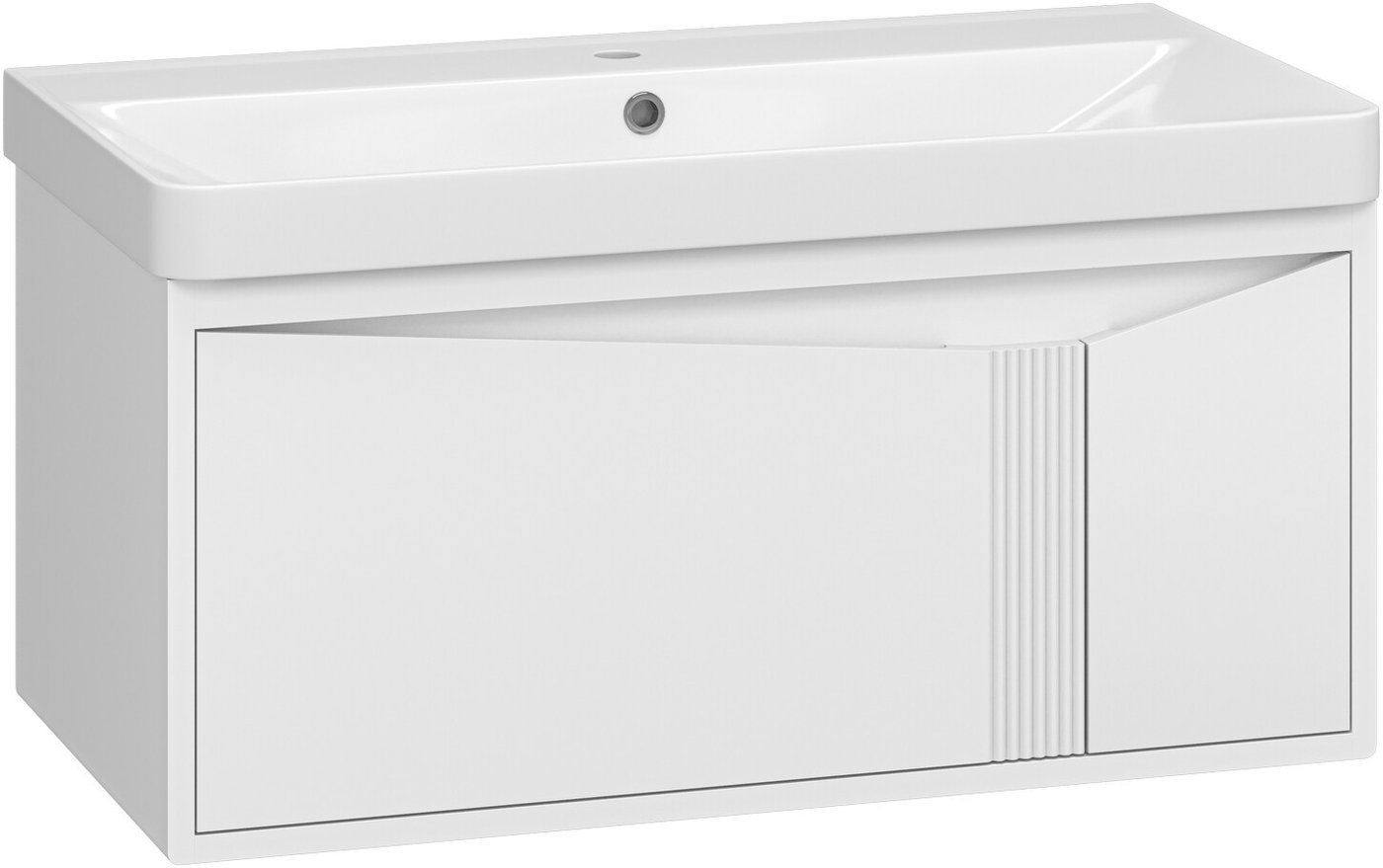 Brevita Тумба с умывальником Cascade 90 CAS-09090-011Я+RCW-141890WH