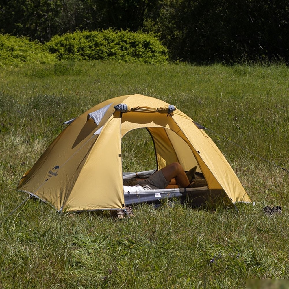 Кемпинговая палатка Naturehike P-Series NH18Z033-P 210T/65D (серый/голубой)