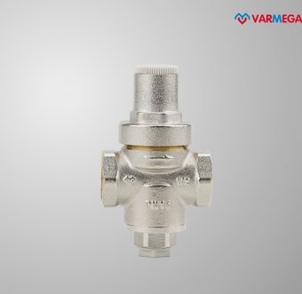 Запорная арматура Varmega Редуктор давления 1/2", PN16, поршневой, с присоединением к манометру VM12501