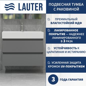 Lauter Тумба с умывальником Mia 80 + Optima 80.5 (графит)