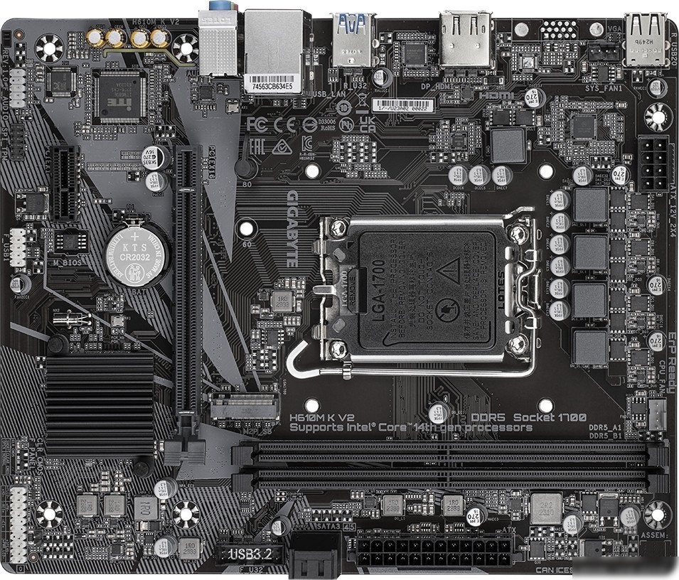 Материнская плата Gigabyte H610M K V2 (rev. 1.0)
