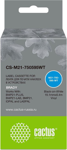 Картридж CACTUS CS-M21-750595WT (аналог Brady M21-750595WT)