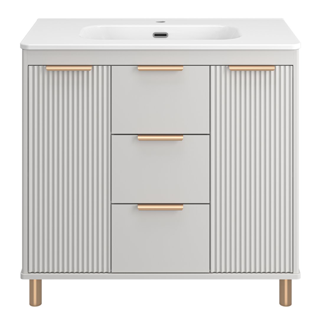 Brevita Тумба с умывальником Risacca Crema 90 RIS-06090-0342Я+B-OND090-01 (серый кашемир)