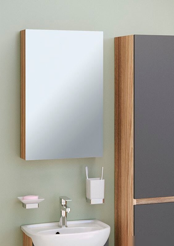 Runo Шкаф с зеркалом для ванной Лада 40 (дуб)