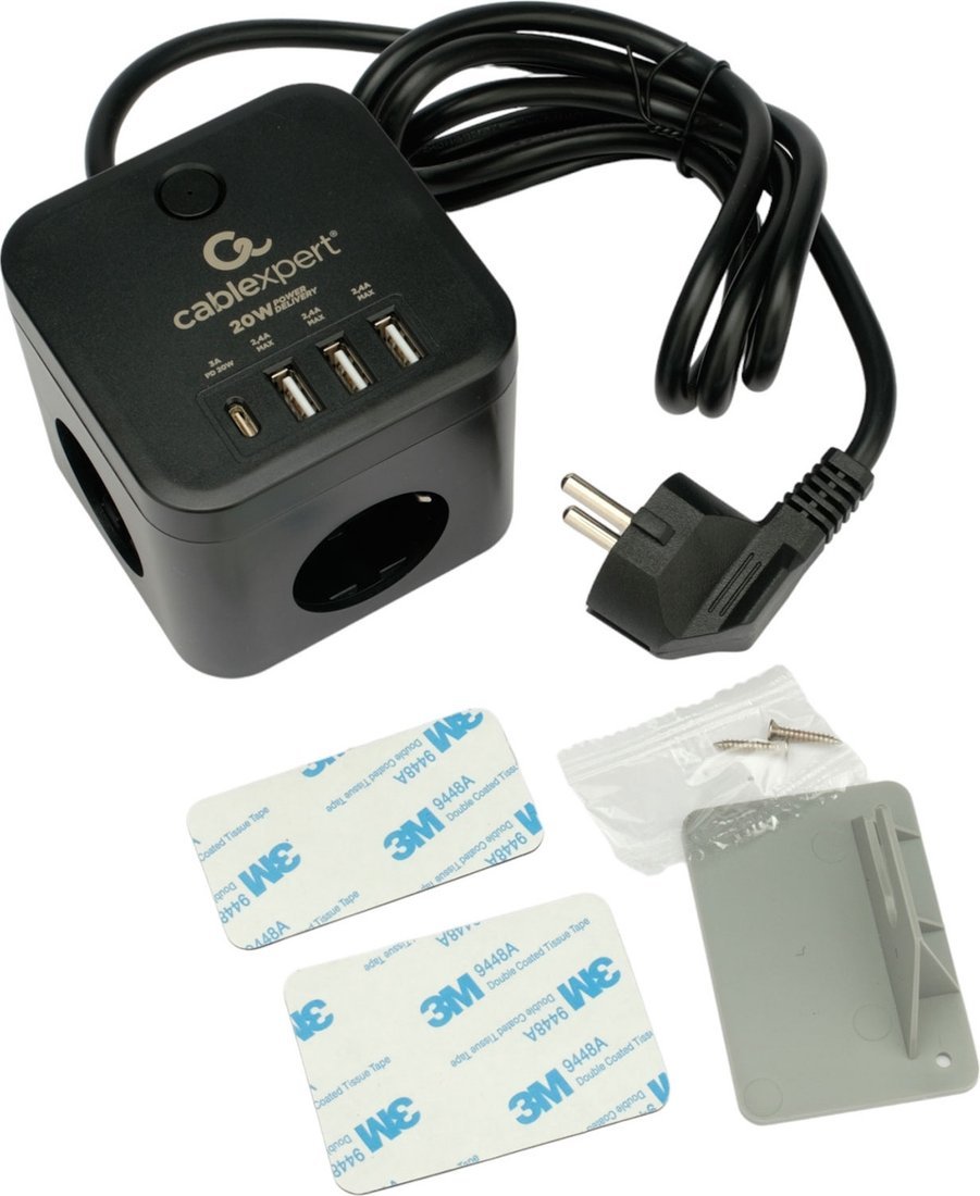Сетевой фильтр Cablexpert CUBE-3-CU3-B-1.5