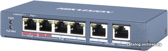 Коммутатор Hikvision DS-3E0106P-E/M