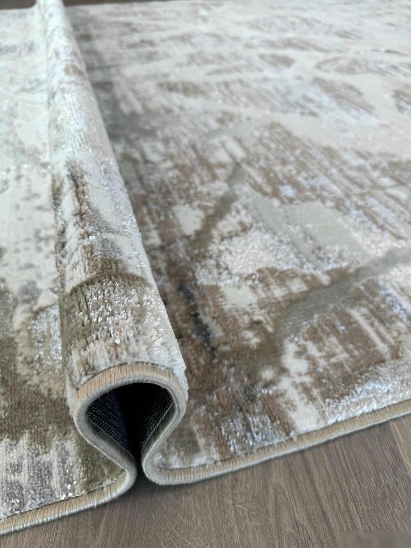 Ковер для жилой комнаты Radjab Carpet Бьянка Прямоугольник D059A 8085RK-B (1.4x2, Cream Shirink/Vizon Fdy)