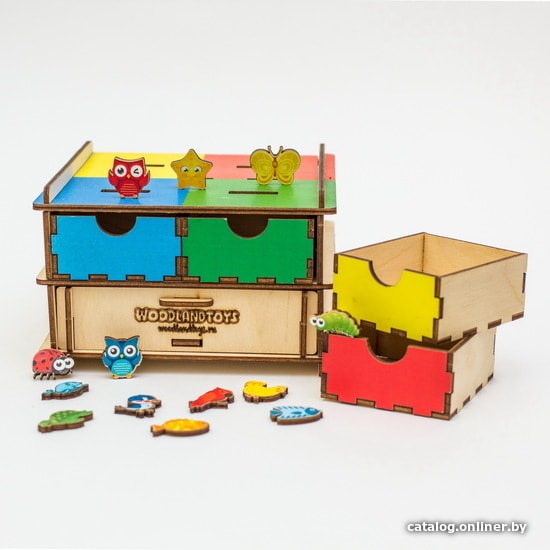 Сортер WoodLand Toys Комодик-плоский Живой мир 119205