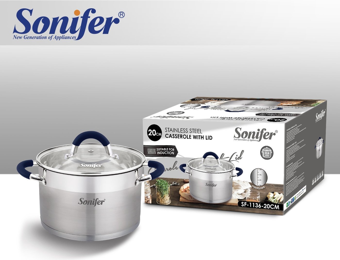 Кастрюля Sonifer SF-1136-20 (с крышкой)