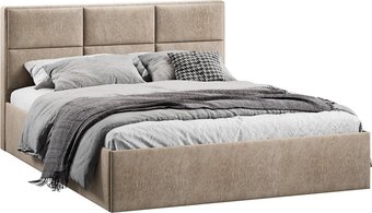 Кровать Трия Стелла Тип 1 180x200 (микровелюр Wellmart Dark Beige)