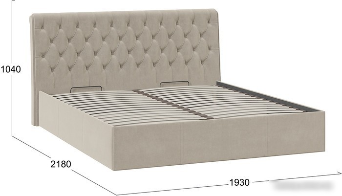 Кровать Трия Скарлет универсальная тип 1 с ПМ 180x200 (велюр мокко светлый)
