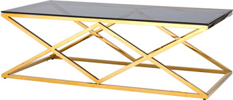 Журнальный столик Stool Group Инсигния 120x60 ECT-026-TG-SK (стекло smoke/сталь золото)