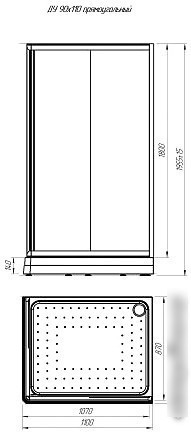 Душевой уголок Radomir 90x110 R 1-03-1-2-0-1221 (матовое стекло)