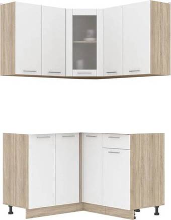 Готовая кухня Интерлиния Мила 12x13 без столешницы (белый платинум)