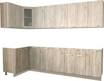 Готовая кухня Интерлиния Мила 12x28 без столешницы (дуб белый/дуб серый)