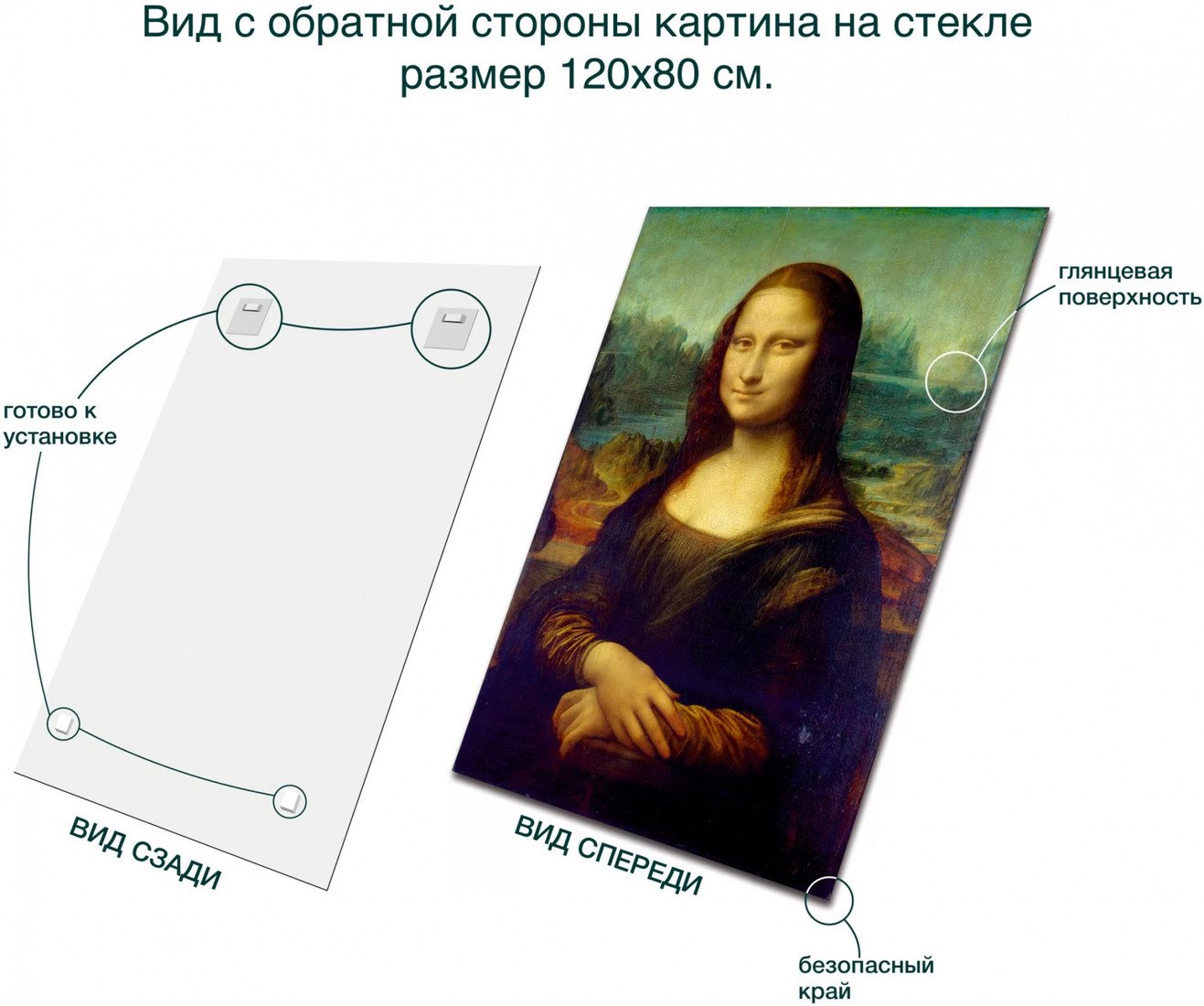 Картина Stamprint Мона Лиза Леонардо да Винчи PT017 (120x80)