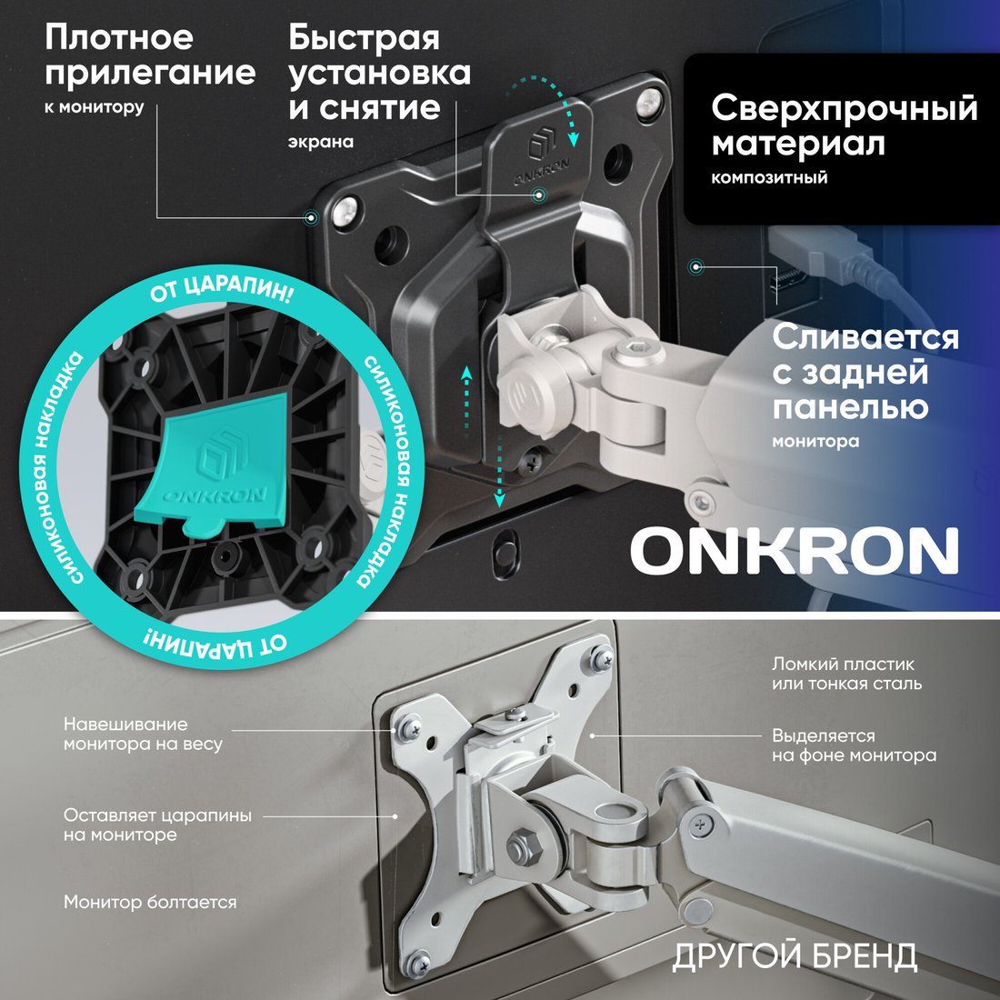 Кронштейн для монитора Onkron G160 (белый/черный)