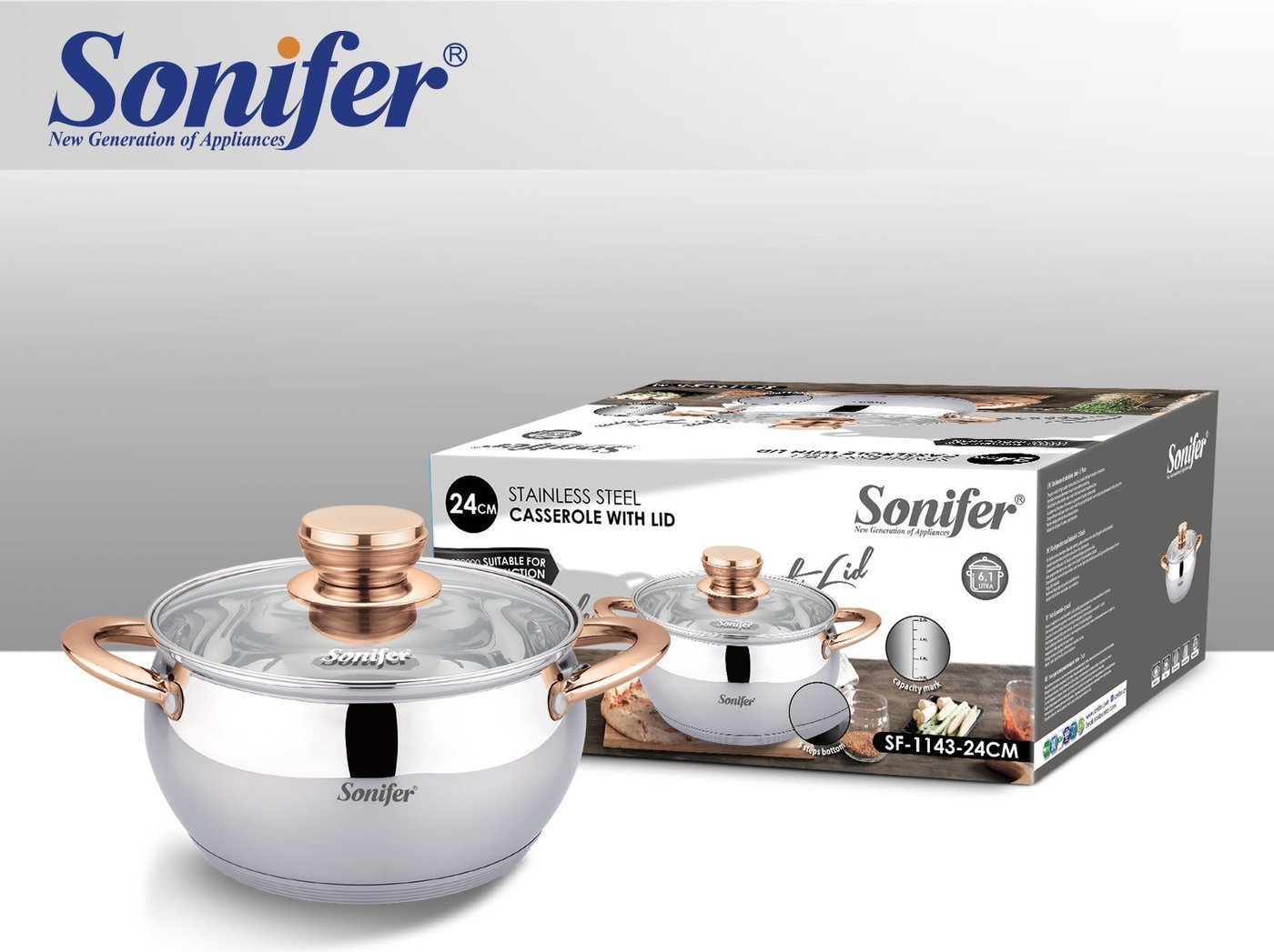 Кастрюля Sonifer SF-1143-24 (с крышкой)