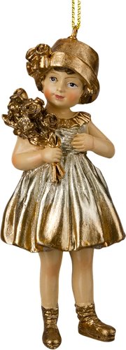 Елочная игрушка Erich Krause Decor. Девочка с цветами золотая 64499