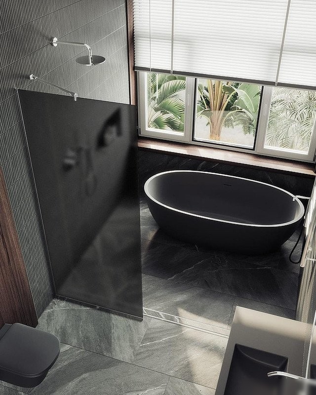 Душевая стенка MaybahGlass 99x195 MGD-1356-5у (графитовое матовое стекло/хром матовый)