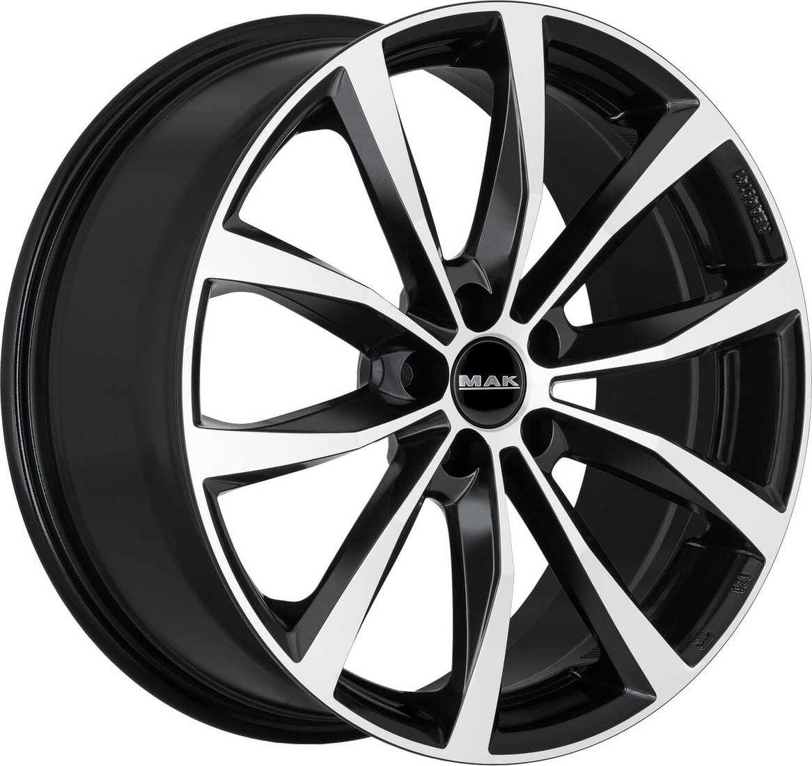 Литые диски MAK Wolf 16x6.5" 5x100мм DIA 57.1мм ET 42мм Black Mirror