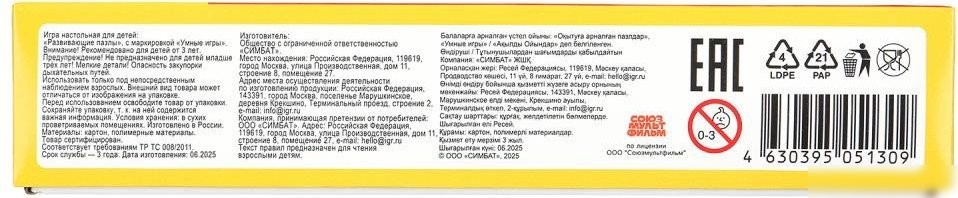 Развивающая игра Умные игры Чебурашка. Союзмультифильм 4630395051309