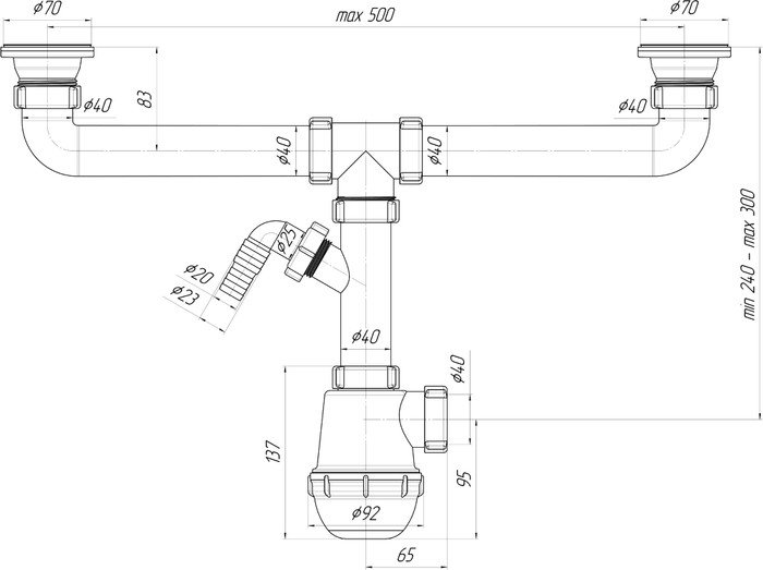 Сифон Ани Пласт Грот A3500