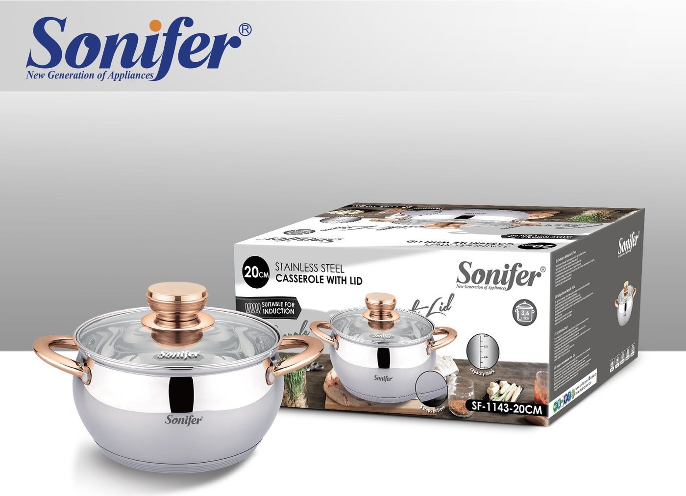 Кастрюля Sonifer SF-1143-20 (с крышкой)