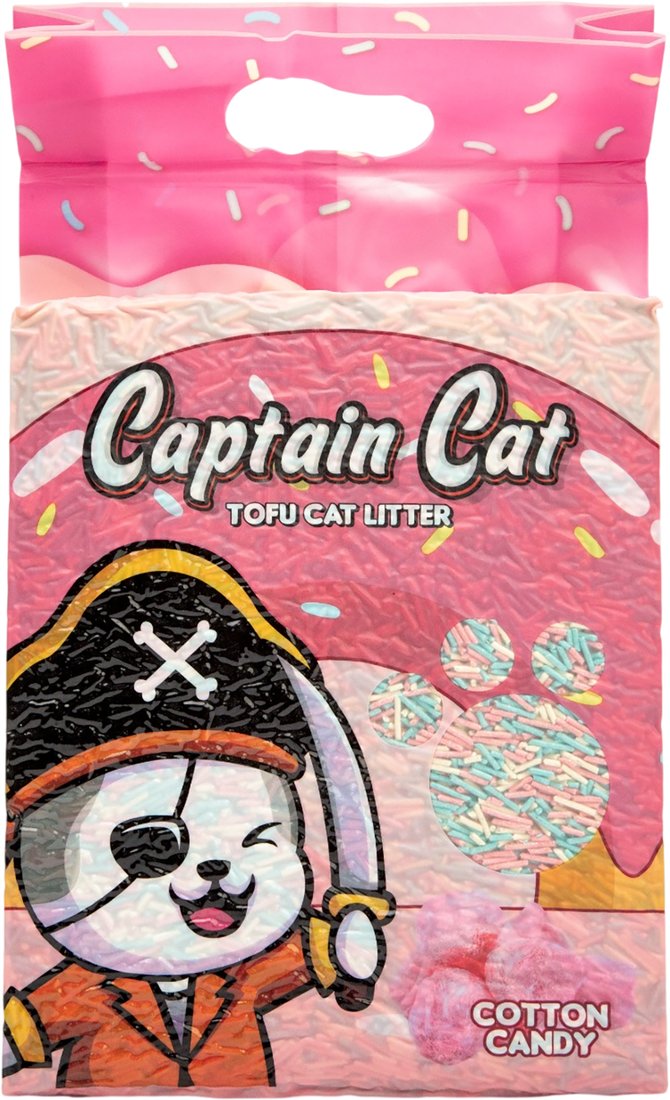Наполнитель для туалета Captain Cat Тофу Сахарная Вата (7 л/2.5 кг)