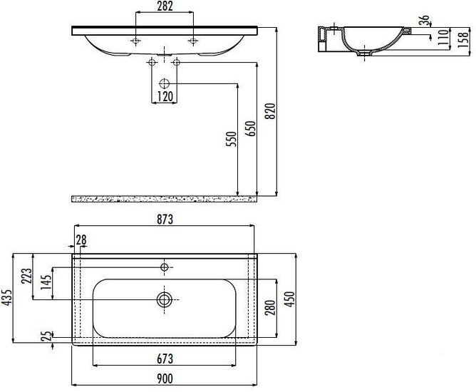 Умывальник Creavit Ideal 90 ID090-00CB00E-0000