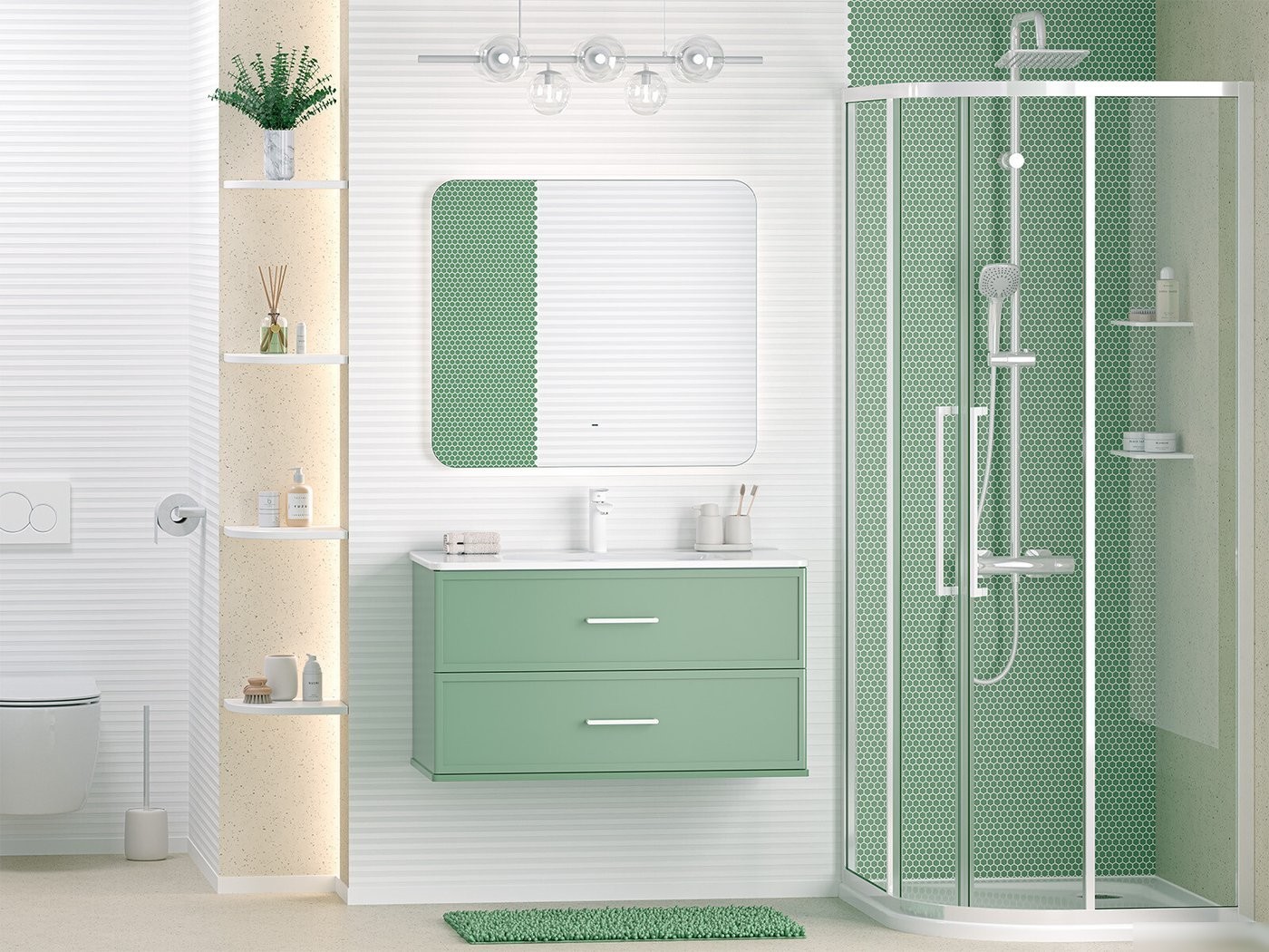 Brevita Тумба с умывальником Verde 90 Ver-09090-0102Я+B-OND090-01