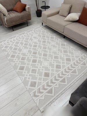 Ковер для детской Radjab Carpet Поло Прямоугольник EN 256 12456RK (0.8x1.5, Cream Beige)