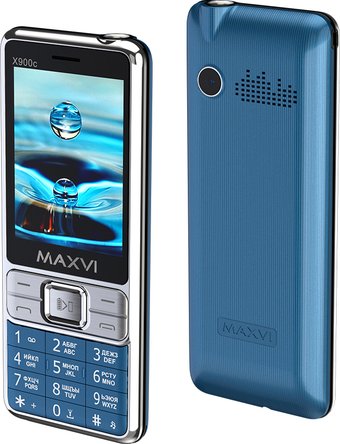 Кнопочный телефон Maxvi X900c (синий)