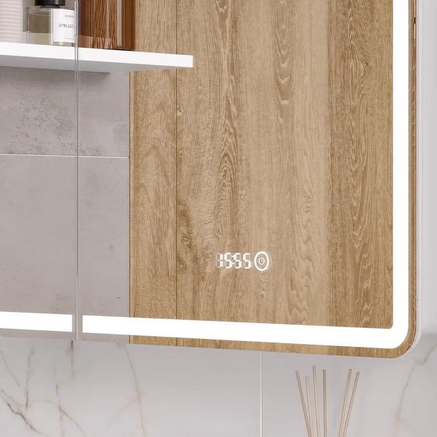 EQUIL Шкаф с зеркалом Nice LED 70 с часами