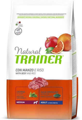 Сухой корм для собак Trainer Для средних пород с говядиной и рисом 12 кг