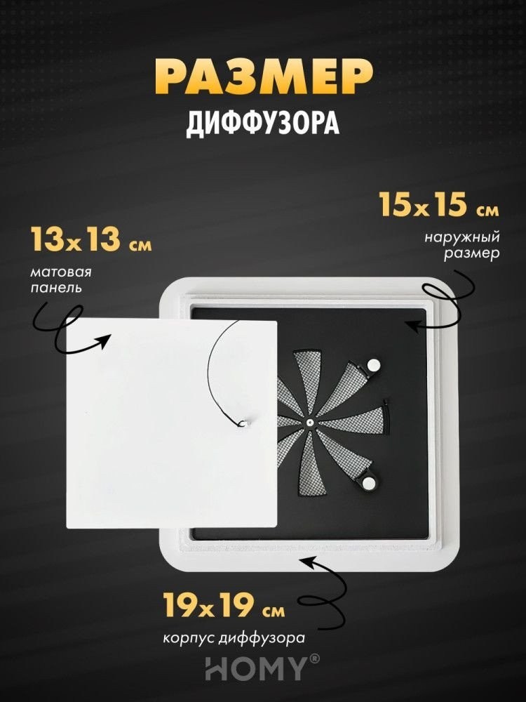 Вентиляционная решетка HOMY AIR квадратный AS100WRS 15x15 (белая)