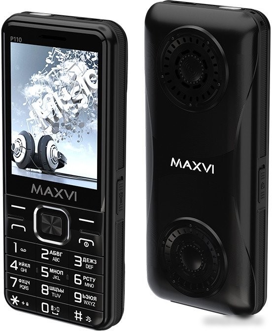 Кнопочный телефон Maxvi P110 (черный)