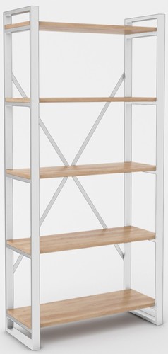 Стеллаж Hype Mebel Стандарт-2 50x200 (белый/дуб галифакс натуральный)