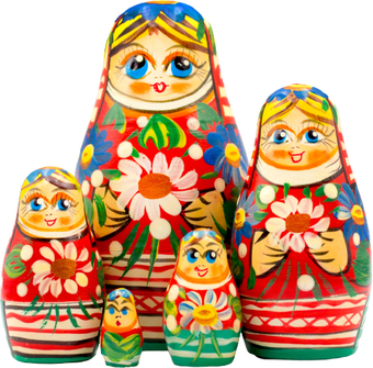 Развивающая игра Брестская Матрешка Девушка с ромашками и васильками в белорусском костюме (набор 5)