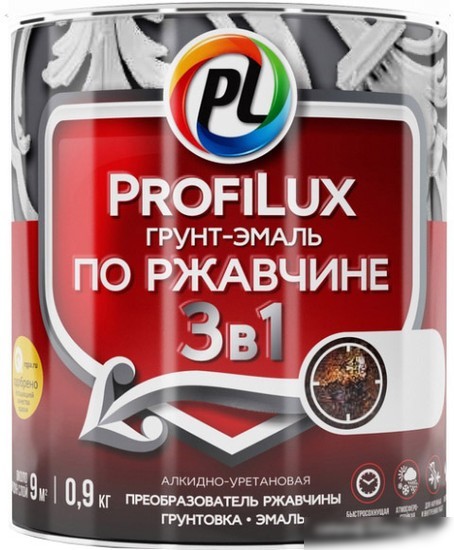 Грунт-эмаль Profilux По ржавчине 3в1 (0.9 кг, белый)