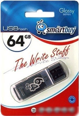 USB Flash Smart Buy Glossy series Black 64GB (SB64GBGS-K)