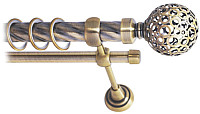 Карниз для штор Lm Decor Ажур 095 2р витой 25/16мм (антик, 3м)
