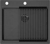 Кухонная мойка Paulmark Kroner-pro 59 + ролл-мат pro PM705951-GM+R405-GM