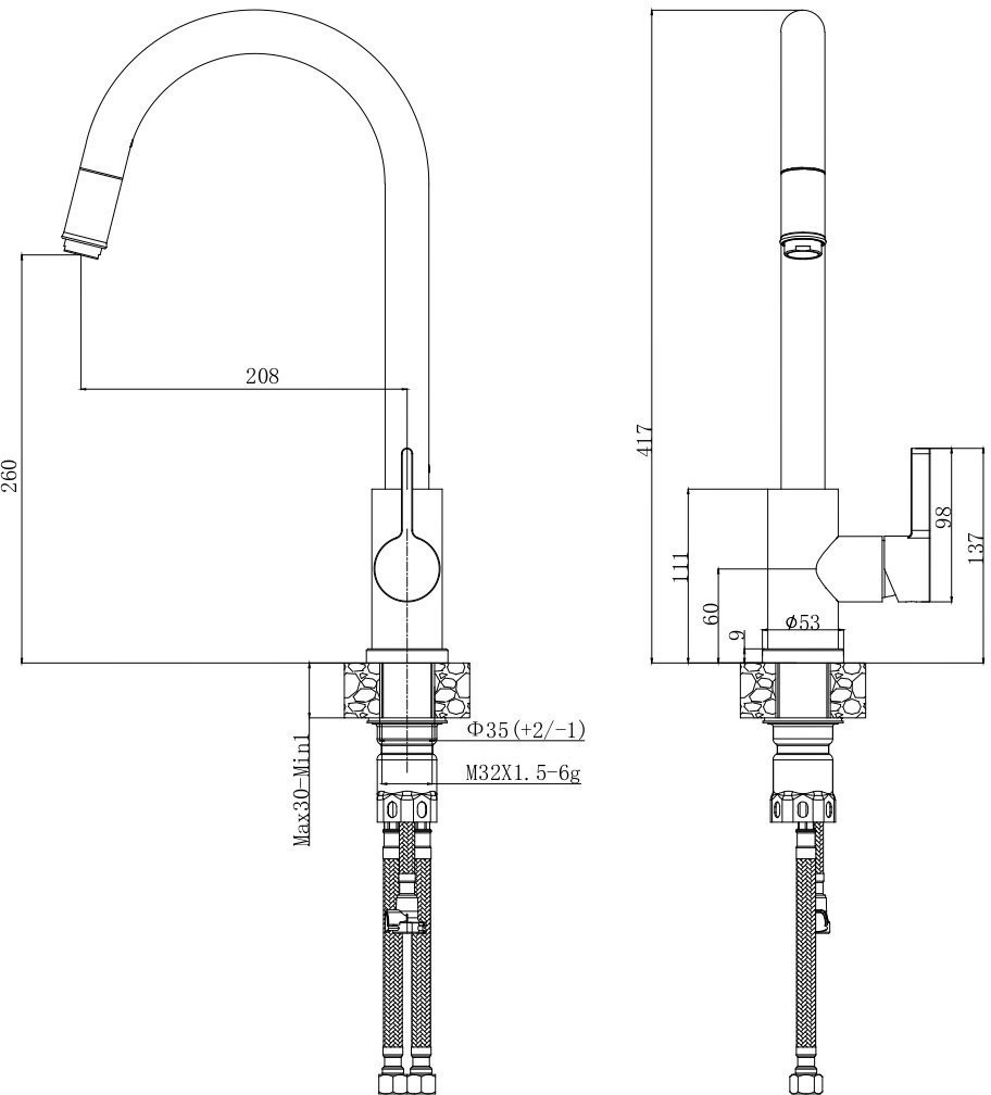 Смеситель Voda Vessel VSL519G