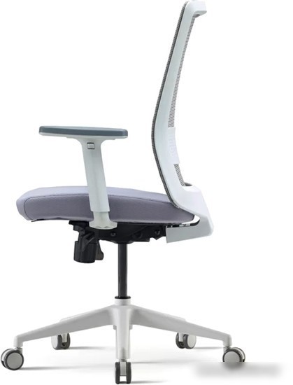 Офисное кресло Bestuhl S30 White Pl без подголовника и рег. подлокотником (черная сетка/серая ткань)