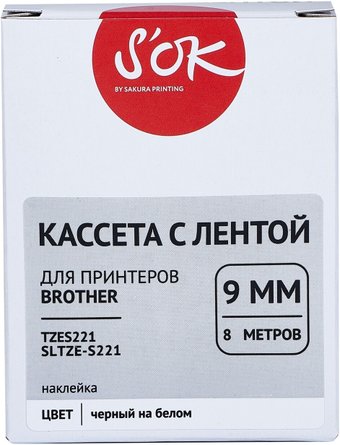 Картридж-лента для термопринтера S'OK TZES221