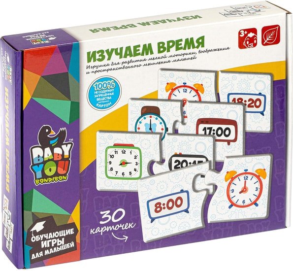 Мозаика/пазл Bondibon Изучаем время ВВ4823